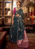 Pure Sattin Grey Party Wear Weaving Saree